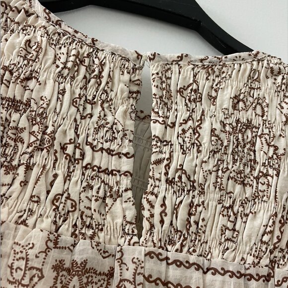 NWOT | TCEC Smocked Flutter Print Top – Cream – S, M, L – CT8281 - Picture 5 of 5